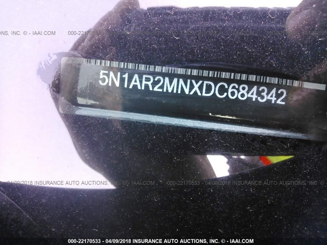 5N1AR2MNXDC684342 - 2013 NISSAN PATHFINDER S/SV/SL/PLATINUM 灰色 照片 9