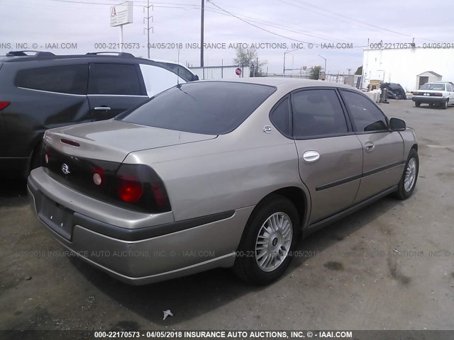 2G1WF55KX29321819 - 2002 CHEVROLET IMPALA GOLD photo 4