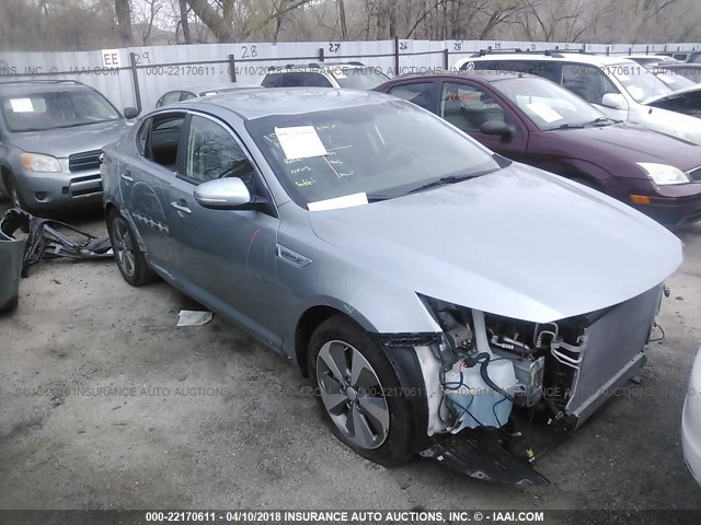 KNAGN4AD5F5087699 - 2015 KIA OPTIMA HYBRID SILVER photo 1