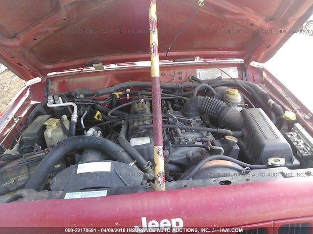 1J4FJ68S8WL125068 - 1998 JEEP CHEROKEE SPORT/CLASSIC წითელი ფოტო 10