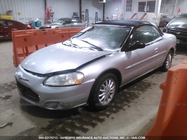 1C3EL55U21N660216 - 2001 CHRYSLER SEBRING LXI SILVER photo 2