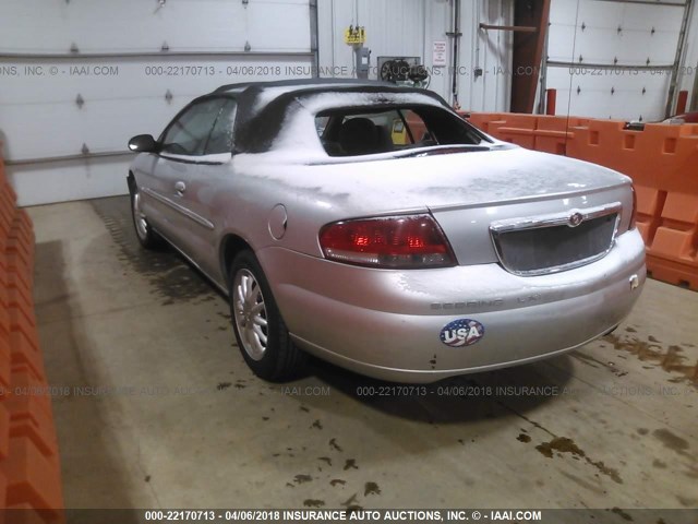 1C3EL55U21N660216 - 2001 CHRYSLER SEBRING LXI SILVER photo 3