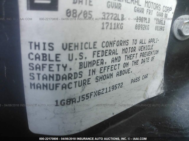 1G8AJ55FX6Z119572 - 2006 SATURN ION LEVEL 2 Ağ foto 9