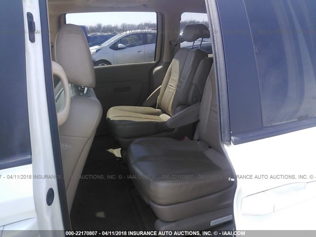 KNDMB233476140170 - 2007 KIA SEDONA EX/LX WHITE photo 8