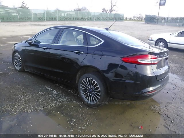 3FA6P0HD4HR251120 - 2017 FORD FUSION SE BLACK photo 3