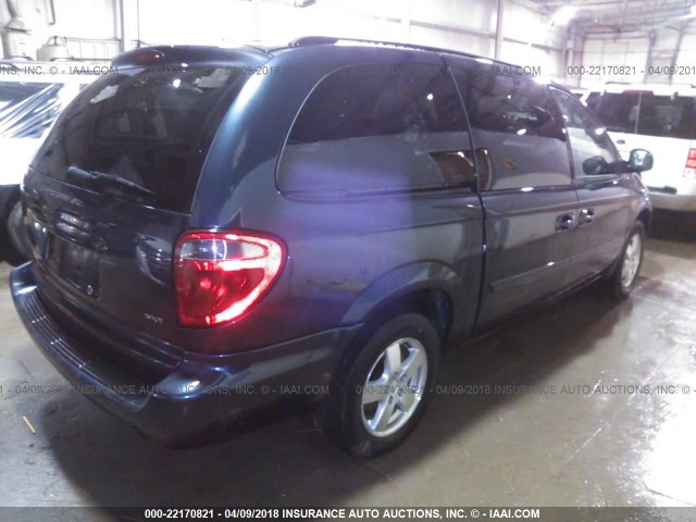 2D4GP44L27R312653 - 2007 DODGE GRAND CARAVAN SXT BLUE photo 4