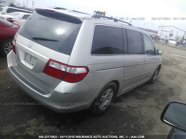 5FNRL38776B042614 - 2006 HONDA ODYSSEY EXL ვერცხლისფერი ფოტო 4