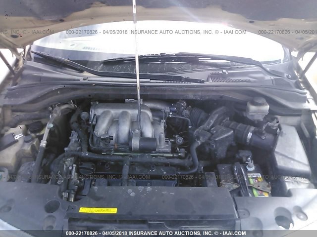 JN8AZ08W37W604172 - 2007 NISSAN MURANO SL/SE/S GOLD photo 10