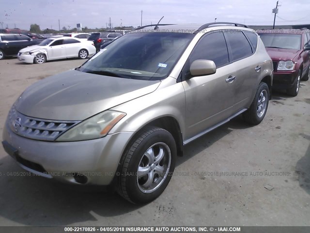 JN8AZ08W37W604172 - 2007 NISSAN MURANO SL/SE/S GOLD photo 2