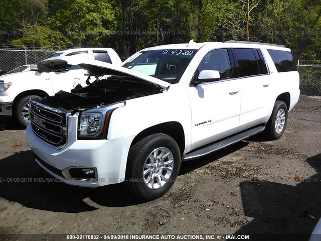 1GKS1GKC5HR117882 - 2017 GMC YUKON XL C1500 SLT WHITE photo 2