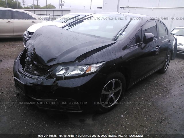 19XFB2F72FE012929 - 2015 HONDA CIVIC SE BLACK photo 2