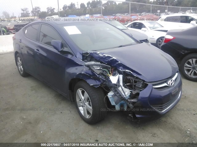 5NPDH4AE2DH230613 - 2013 HYUNDAI ELANTRA GLS/LIMITED BLUE photo 1