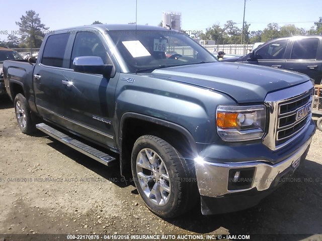 3GTU2VEC8EG340334 - 2014 GMC SIERRA K1500 SLT BLUE photo 1