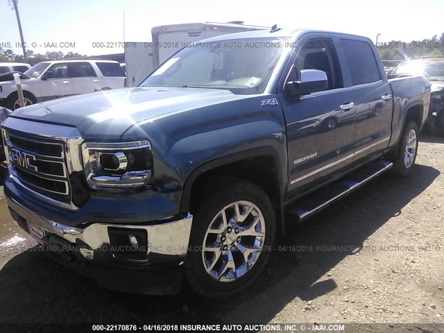 3GTU2VEC8EG340334 - 2014 GMC SIERRA K1500 SLT BLUE photo 2