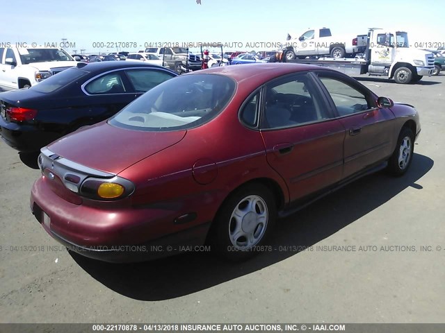 1FALP52U7VA243740 - 1997 FORD TAURUS GL BURGUNDY photo 4