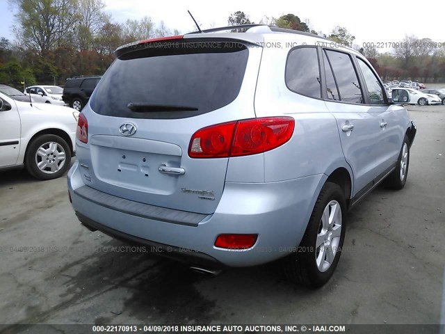 5NMSH13E57H024853 - 2007 HYUNDAI SANTA FE SE/LIMITED Light Blue photo 4