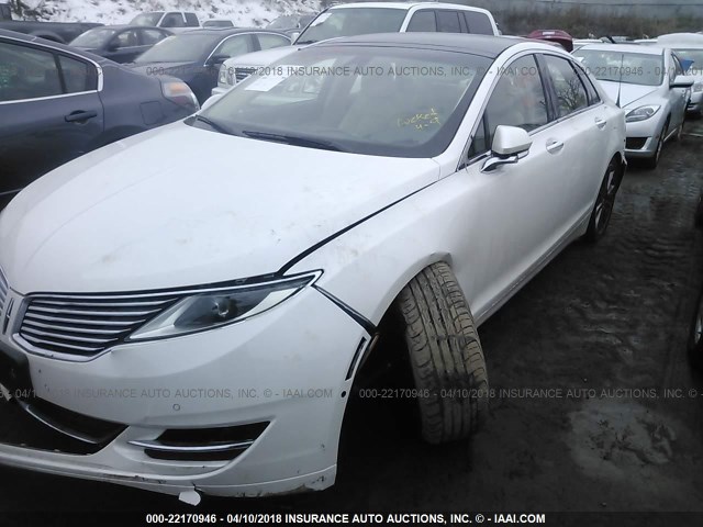 3LN6L2LU8ER817330 - 2014 LINCOLN MKZ HYBRID WHITE photo 6