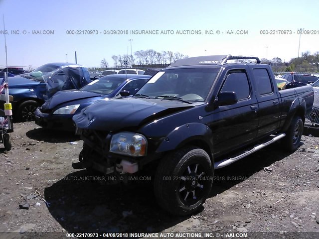 1N6ED29Y22C376020 - 2002 NISSAN FRONTIER CREW CAB XE/CREW CAB SE BLACK photo 2