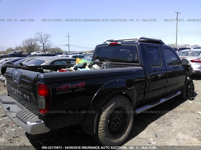 1N6ED29Y22C376020 - 2002 NISSAN FRONTIER CREW CAB XE/CREW CAB SE BLACK photo 4