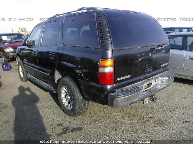 1GNEK13T71J113605 - 2001 CHEVROLET TAHOE K1500 BLACK photo 3