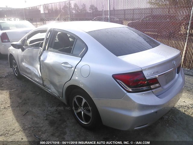 19XFB2F71FE022495 - 2015 HONDA CIVIC SE SILVER photo 3