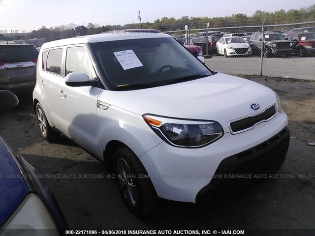 KNDJN2A24E7058337 - 2014 KIA SOUL WHITE photo 1