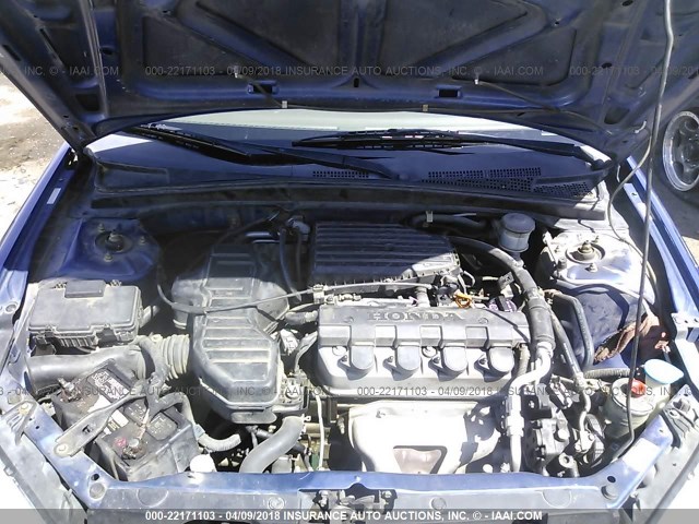 1HGEM22195L054612 - 2005 HONDA CIVIC DX VP BLUE photo 10