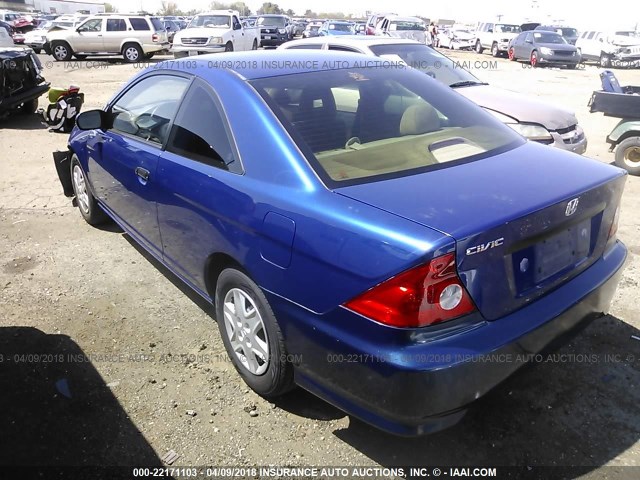1HGEM22195L054612 - 2005 HONDA CIVIC DX VP BLUE photo 3