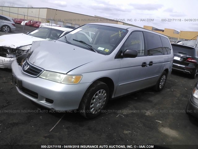 2HKRL18562H578520 - 2002 HONDA ODYSSEY LX SILVER photo 2