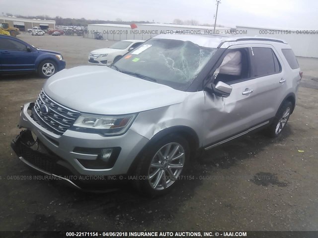 1FM5K7F85GGA99272 - 2016 FORD EXPLORER LIMITED 银色 照片 2