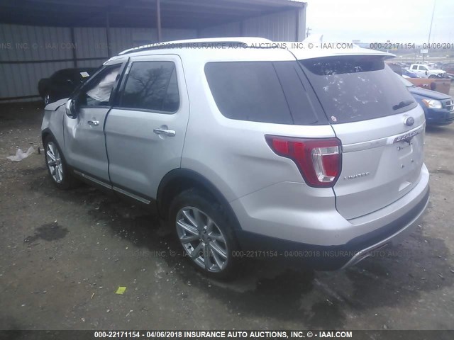 1FM5K7F85GGA99272 - 2016 FORD EXPLORER LIMITED 银色 照片 3