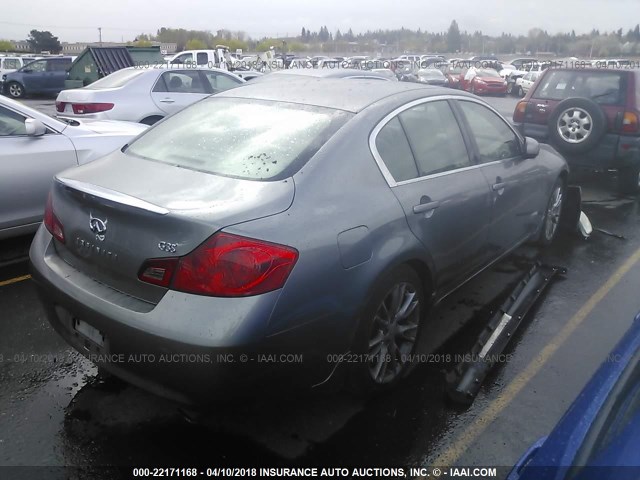 JNKBV61E37M729800 - 2007 INFINITI G35 GRAY photo 4