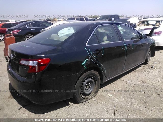 4T4BF1FK8CR223732 - 2012 TOYOTA CAMRY SE/LE/XLE BLACK photo 4