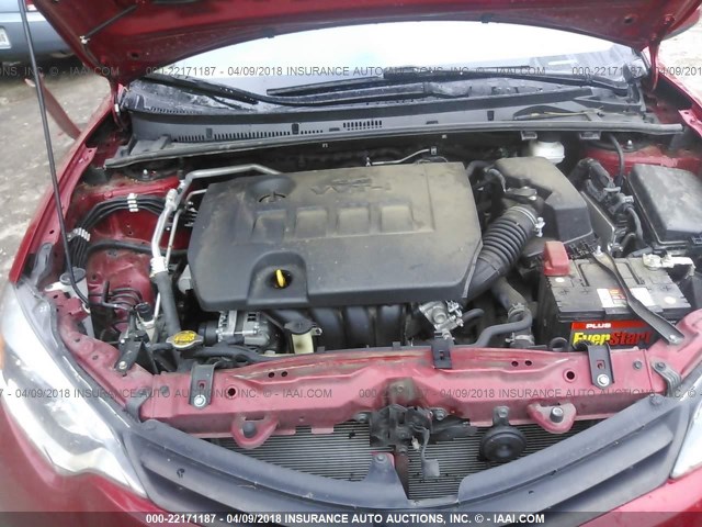 5YFBURHE3EP160436 - 2014 TOYOTA COROLLA L/LE/LE PLS/PRM/S/S PLS RED photo 10