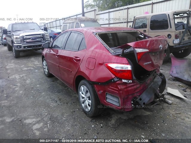 5YFBURHE3EP160436 - 2014 TOYOTA COROLLA L/LE/LE PLS/PRM/S/S PLS RED photo 3