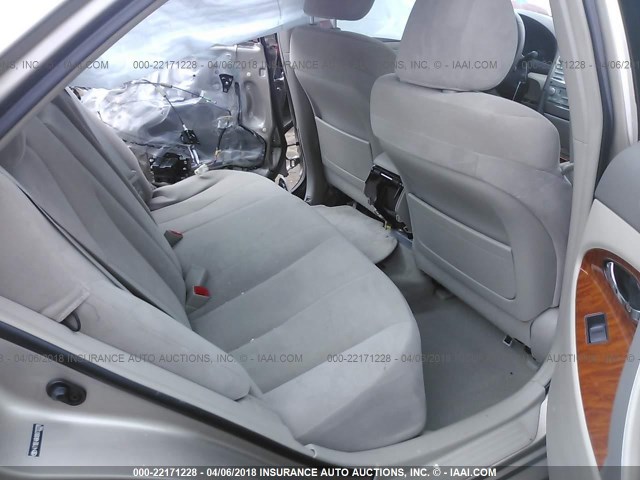 4T1BE46KX8U737278 - 2008 TOYOTA CAMRY CE/LE/XLE/SE GOLD photo 8