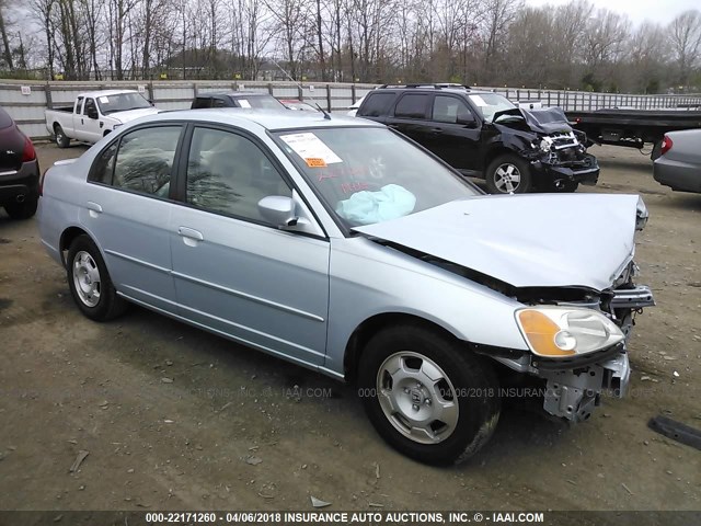 JHMES96643S023353 - 2003 HONDA CIVIC HYBRID Light Blue photo 1