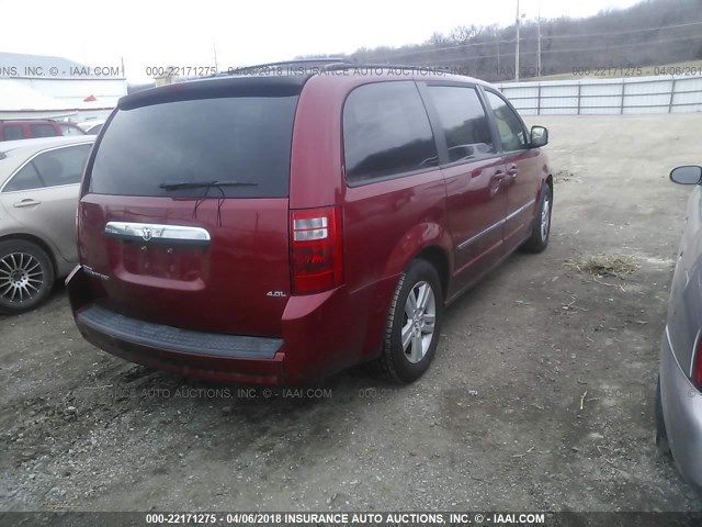 2D8HN54X08R142991 - 2008 DODGE GRAND CARAVAN SXT RED photo 4