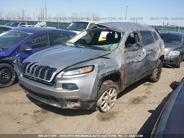 1C4PJMCS0FW564902 - 2015 JEEP CHEROKEE LATITUDE SILVER photo 2