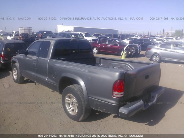 1B7GL32X12S587236 - 2002 DODGE DAKOTA SPORT/RT GRAY photo 3