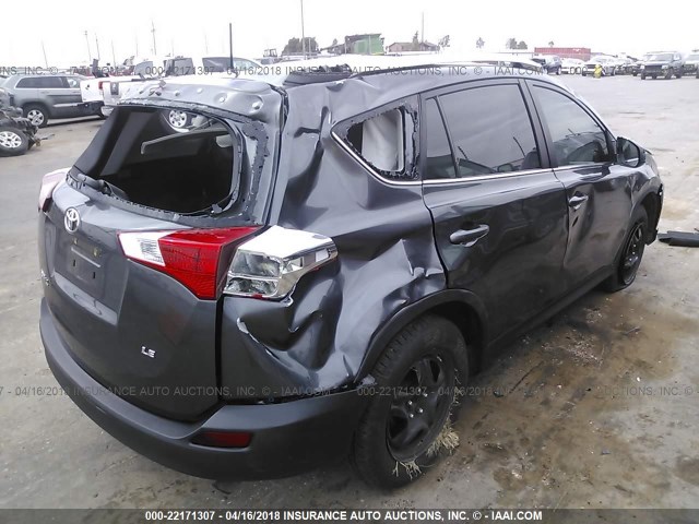 2T3ZFREV4EW121891 - 2014 TOYOTA RAV4 LE GRAY photo 4