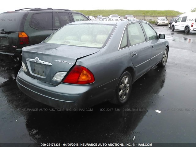 4T1BF28BX1U163608 - 2001 TOYOTA AVALON XL/XLS TEAL photo 4