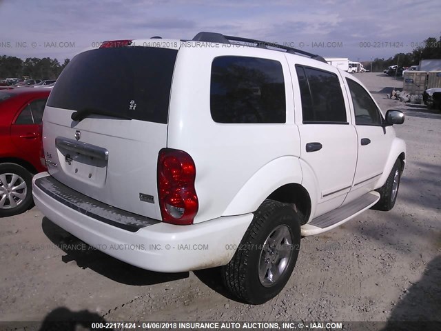 1D8HD58D05F509099 - 2005 DODGE DURANGO LIMITED WHITE photo 4