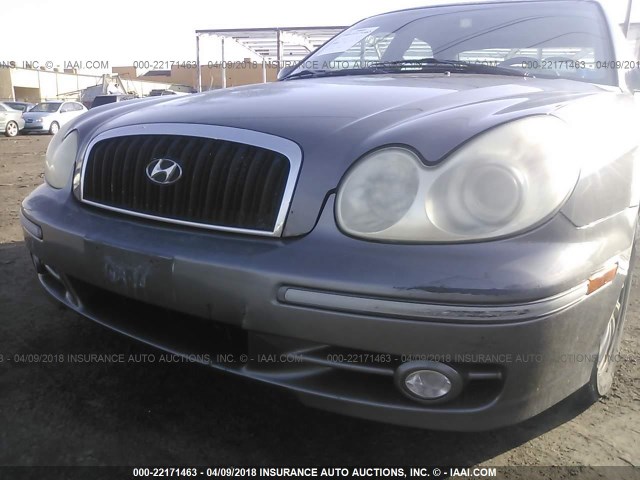 KMHWF35H13A736206 - 2003 HYUNDAI SONATA GRAY photo 6