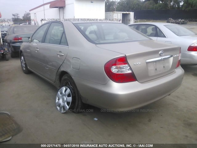 4T1BE32K92U038246 - 2002 TOYOTA CAMRY LE/XLE/SE TAN photo 3