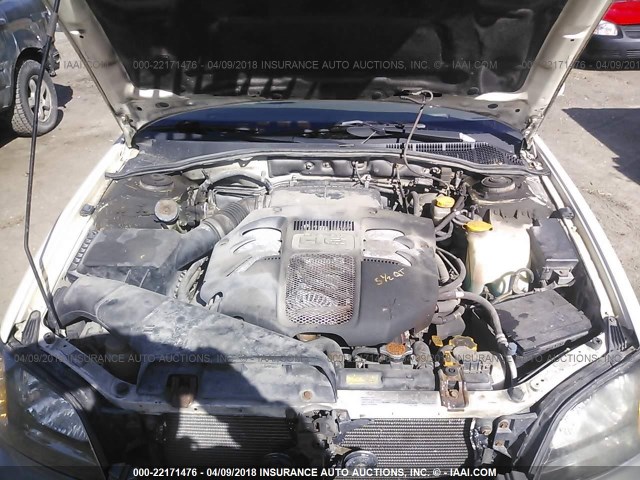 4S3BE896737200529 - 2003 SUBARU LEGACY OUTBACK 3.0 H6/3.0 H6 VDC WHITE photo 10