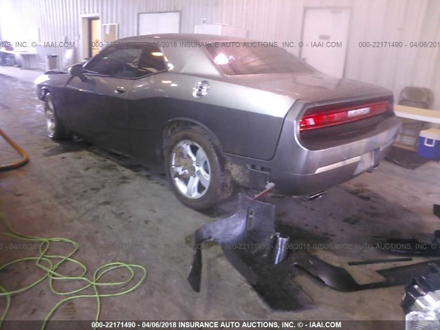 2C3CDYAG8CH189058 - 2012 DODGE CHALLENGER SXT GRAY photo 3