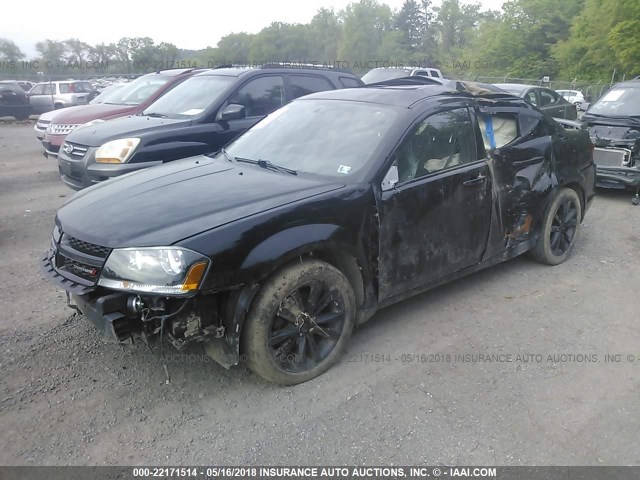 1C3CDZCB4DN626960 - 2013 DODGE AVENGER SXT BLACK photo 2