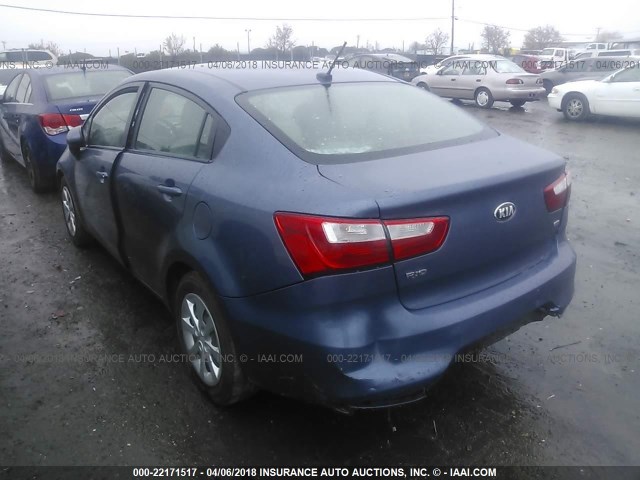 KNADM4A38G6692003 - 2016 KIA RIO LX Կապույտ լուսանկար 3