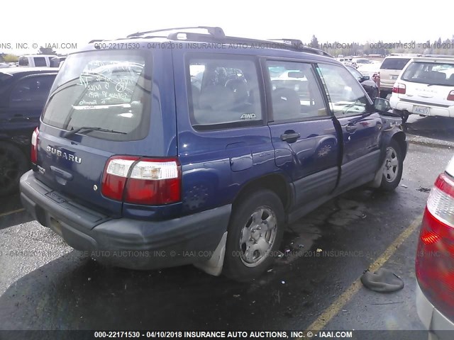 JF1SF63551H751573 - 2001 SUBARU FORESTER L BLUE photo 4